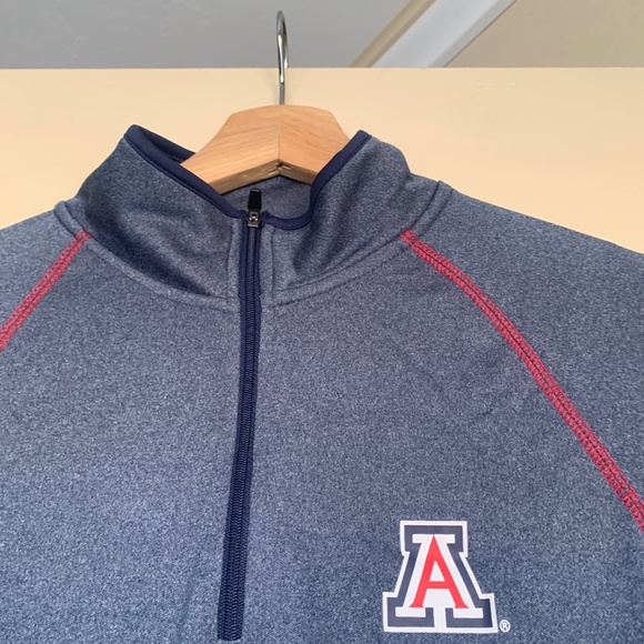 Colosseum Gray Stingray 1/4 Zip Pullover Top University of Arizona Sz.M Sports - Picture 3 of 8